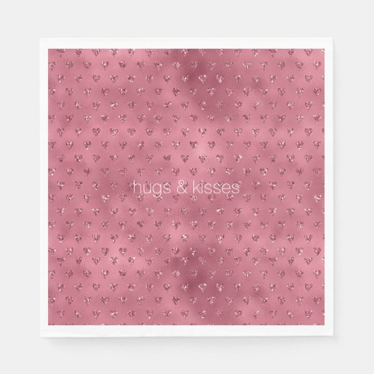 Serviette En Papier Coeurs de Parties scintillant rouge brillant (Devant)