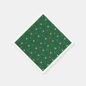 Serviette En Papier Coeurs de Polka sur vert de forêt (Coin)