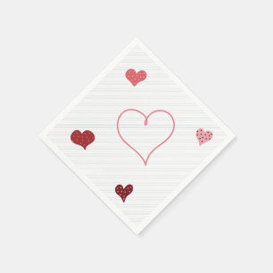 Serviette En Papier Cœurs de Sionna