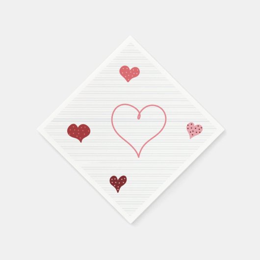 Serviette En Papier Cœurs de Sionna (Coin)