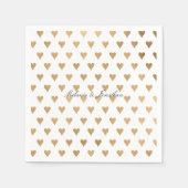 Serviette En Papier Coeurs d'or (Devant)