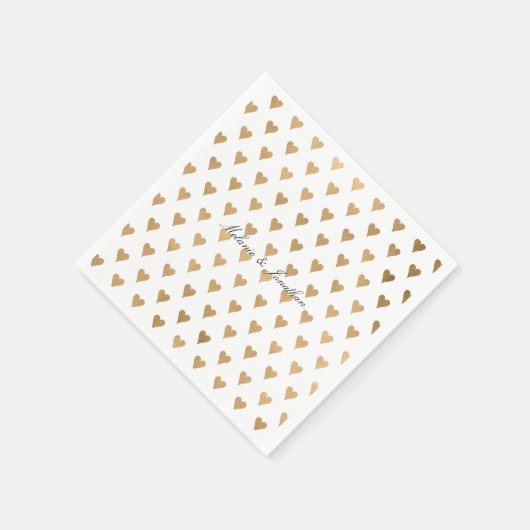 Serviette En Papier Coeurs d'or (Coin)