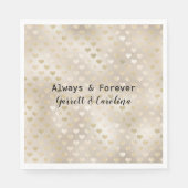 Serviette En Papier Coeurs d'or blanc (Devant)