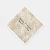 Serviette En Papier Coeurs d'or blanc (Coin)