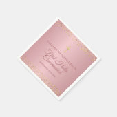 Serviette En Papier Coeurs d'or du premier Rose de communion (Coin)
