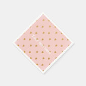 Serviette En Papier Coeurs d'or et filles roses serviettes de fête d'a (Coin)