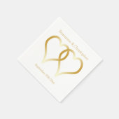 Serviette En Papier Coeurs d'or mariage Napkins (Coin)