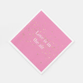 Serviette En Papier Coeurs d'or rose Confetti (Coin)