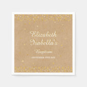 Serviette En Papier Coeurs d'or rustique Confetti Baptême Christening (Devant)