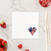 Serviette En Papier Coeurs du drapeau américain et britannique (En situation)