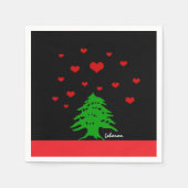 Serviette En Papier Coeurs du Liban & drapeau libanais mode / Amour (Devant)
