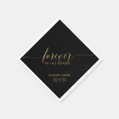 Serviette En Papier Coeurs | Élégant Gold Script Memorial Napk (Coin)