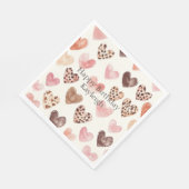 Serviette En Papier Coeurs Empreintes de léopard Brown roses Anniversa (Coin)