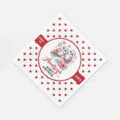Serviette En Papier Coeurs et Chouettes rouges mignons (Coin)