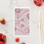 Serviette En Papier Coeurs et fleurs Abstraits roses Aimer l'art fract (En situation)
