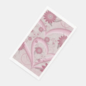 Serviette En Papier Coeurs et fleurs Abstraits roses Aimer l'art fract (Coin)