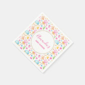 Serviette En Papier Coeurs et muffins Motif de l'aquarelle (Coin)