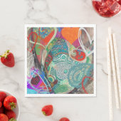 Serviette En Papier Coeurs et Paisley (En situation)