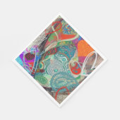 Serviette En Papier Coeurs et Paisley (Coin)