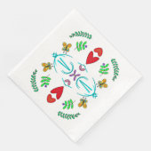 Serviette En Papier Coeurs et papillons Art populaire (Coin)