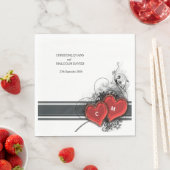 Serviette En Papier Coeurs et rouleaux (En situation)