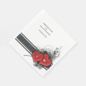 Serviette En Papier Coeurs et rouleaux (Coin)