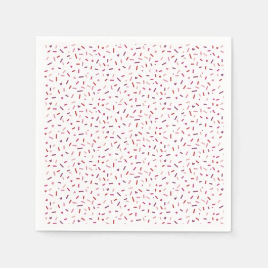 Serviette En Papier Coeurs et saupoudrent rose violet rouge Valentin (Devant)