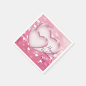 Serviette En Papier Coeurs étincelants roses Valentine's Day Napkins (Coin)