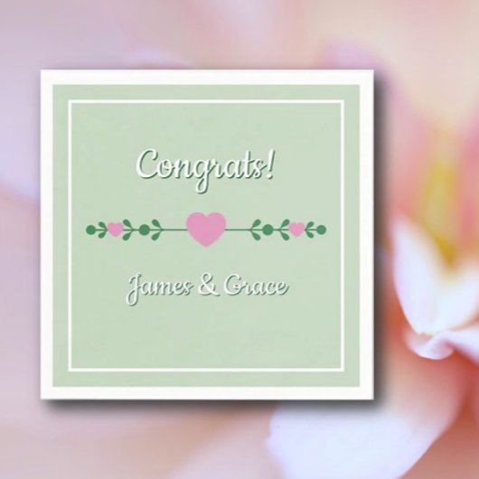 Serviette En Papier Cœurs ! Fête de fiançailles personnalisée