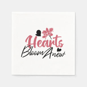 Serviette En Papier Coeurs fleurissent à nouveau - Citation Florale In