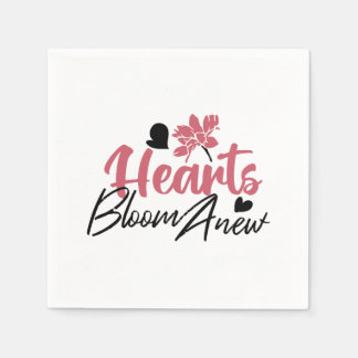 Serviette En Papier Coeurs fleurissent à nouveau - Citation Florale In