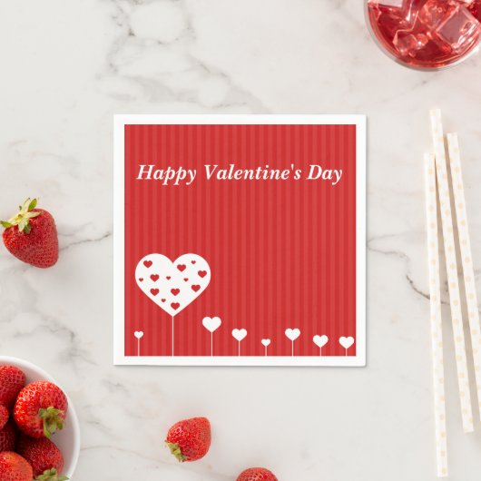 Serviette En Papier Coeurs Heureuses Saintes-Valentin (En situation)