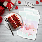 Serviette En Papier Coeurs Heureuses Saintes-Valentin sur chaîne