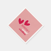 Serviette En Papier Coeurs heureux (Coin)