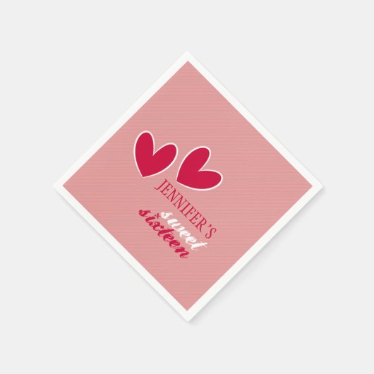 Serviette En Papier Coeurs heureux (Coin)