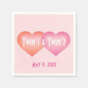 Serviette En Papier Coeurs jumeaux petite fille