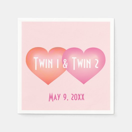 Serviette En Papier Coeurs jumeaux petite fille (Devant)