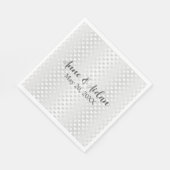 Serviette En Papier Coeurs Mariages blancs chatoyants (Coin)