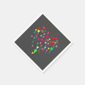 Serviette En Papier Coeurs mignons aquarelle illustration pique-nique (Coin)