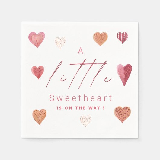 Serviette En Papier Coeurs mignons Petit Baby shower amoureux Fille (Devant)