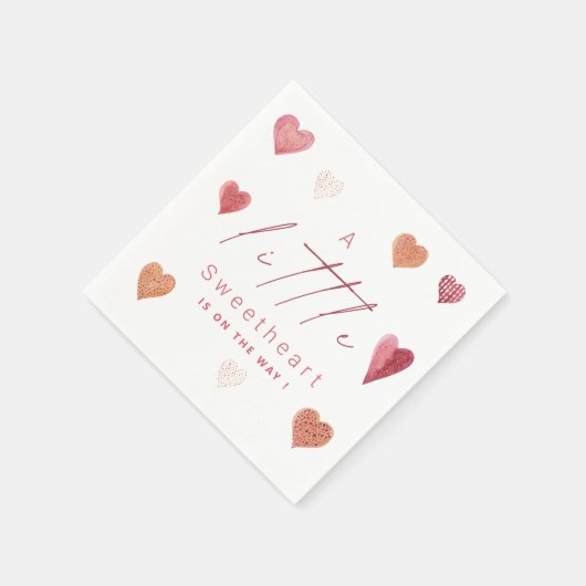 Serviette En Papier Coeurs mignons Petit Baby shower amoureux Fille (Coin)