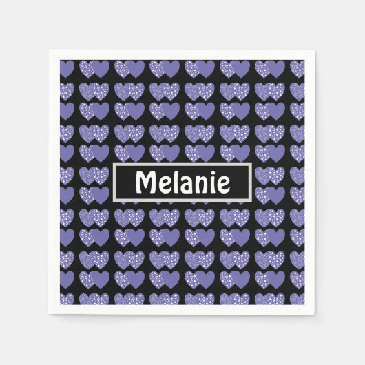 Serviette En Papier Coeurs mignons pourpres (Devant)