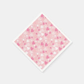 Serviette En Papier Coeurs mignons rose (Coin)