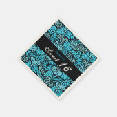Serviette En Papier Coeurs motifs d'animaux bleus Sweet 16 Napkin (Coin)