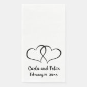 Serviette En Papier Coeurs noirs et blancs modifiables (Devant)