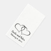 Serviette En Papier Coeurs noirs et blancs modifiables (Coin)