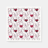 Serviette En Papier Coeurs noirs rouges mignons (Devant)