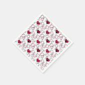 Serviette En Papier Coeurs noirs rouges mignons (Coin)