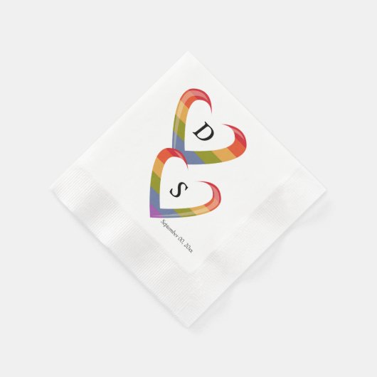 Serviette En Papier Coeurs ouverts (Coin)