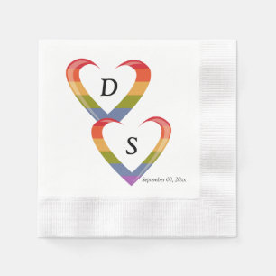 Serviette En Papier Coeurs ouverts